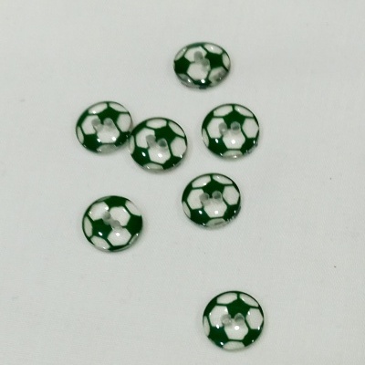 Botão Bola de Futebol Verde 12mm