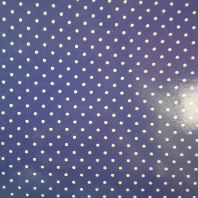 Plastificado com pintinhas brancas em fundo azul escuro