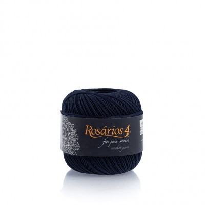 Linha de Crochet Rosários4 azul escura 518