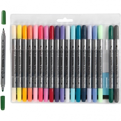 SET DE 20 MARCADORES PARA PINTAR TECIDO em cores pastel