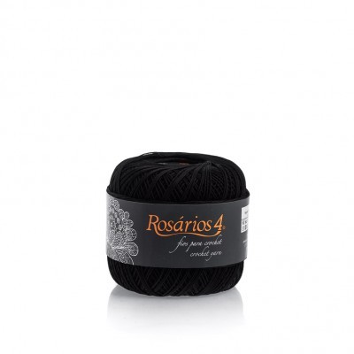 Linha de Crochet Rosários 4 preta 520