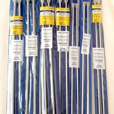 Agulhas longas de tricotar