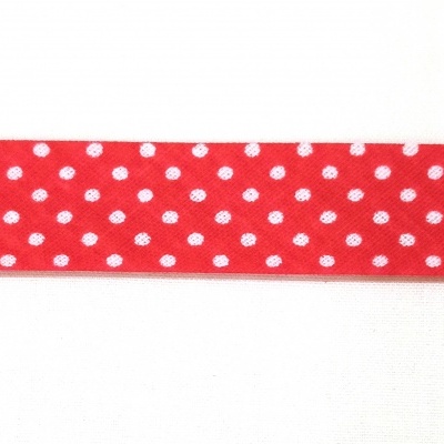 Viés com pintinhas brancas em fundo vermelho