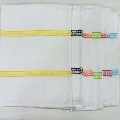 Pano de cozinha para bordar com barra de patinhos