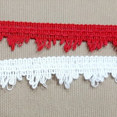 Franja simples de algodão com argolas