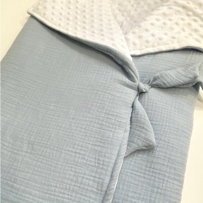 Manta Saco 2 em 1 - Azul bebé e Branco