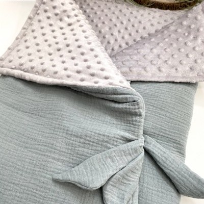 Manta Saco 2 em 1 - Verde e Cinza