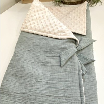 Manta Saco 2 em 1 - Verde e Pérola