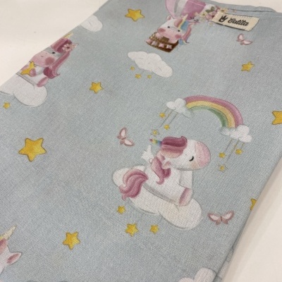 CONJUNTO LENÇOL CATRE - UNICÓRNIO ARCO-ÍRIS