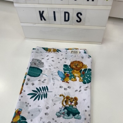 CONJUNTO LENÇOL CATRE - ANIMAIS DA SELVA