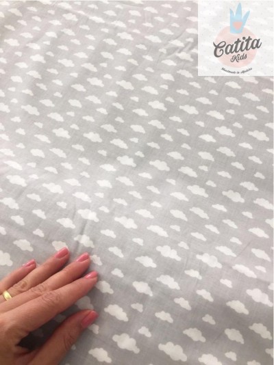 LENÇOL CATRE INFERIOR NUVENS CINZA (PARTE DE BAIXO)