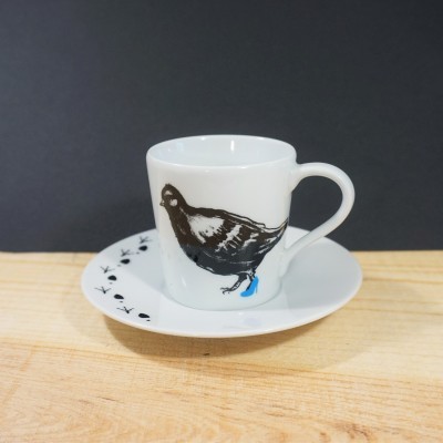 Dona Migalhas (preto & azul) - Chávena de café