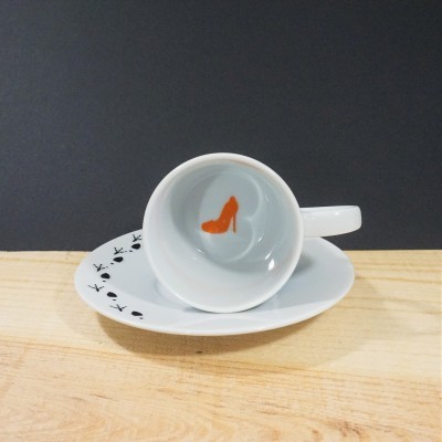 Dona Migalhas (azul & laranja) - Chávena de café