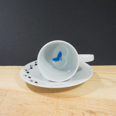 Dona Migalhas (preto & azul) - Chávena de café