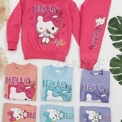 CONJUNTO HELLO KITTY CARDADO (4-12 ANOS)