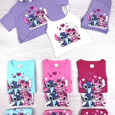 CONJUNTO 3 PEÇAS STITCH E ANGEL (4-14 ANOS)