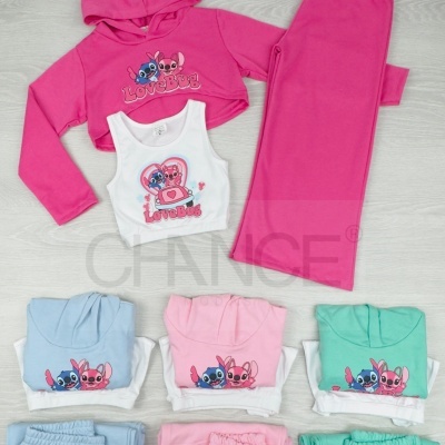 CONJUNTO 3 PEÇAS STITCH - 4 ANOS