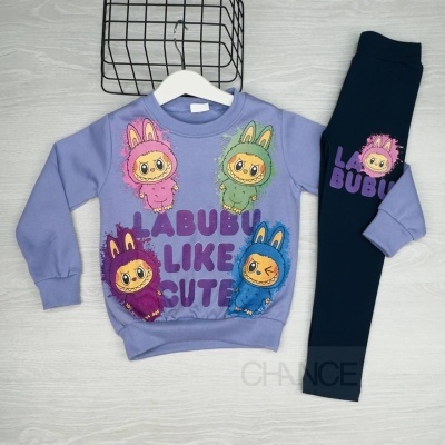 CONJUNTO LABUBU C/LEGGING CARDADO (4-14 ANOS)