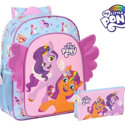 CONJUNTO ESCOLAR MY LITTLE PONY 38CM - ADAPTÁVEL A TROLLEY