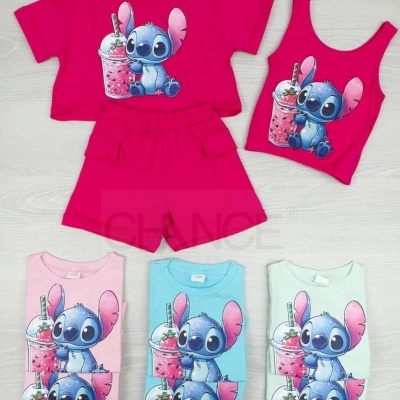 CONJUNTO STITCH 3 PEÇAS SIT (4-14 ANOS)