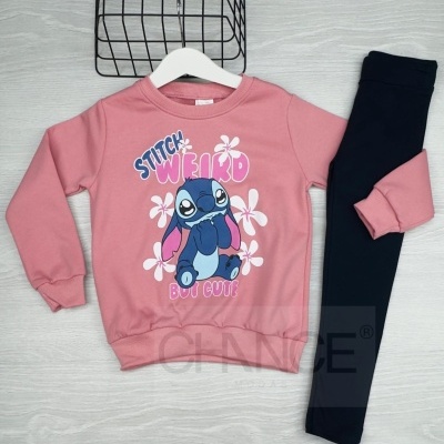 CONJUNTO STITCH "CUTE" CARDADO (2-12 ANOS)