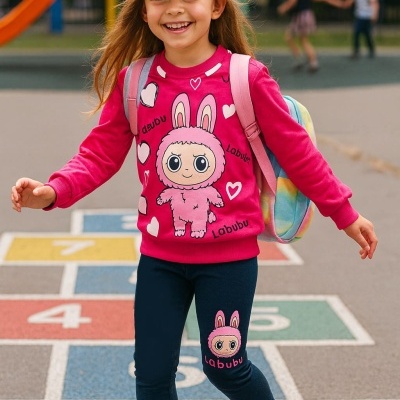 CONJUNTO LABUBU SEM CARDA (4-12 ANOS)