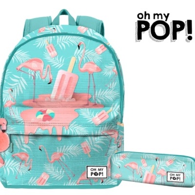 CONJUNTO ESCOLAR FLAMINGO 44 CM - ADAPTÁVEL A TROLLEY