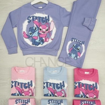 CONJUNTO STITCH E ANGEL CARDADO (6-14 ANOS)