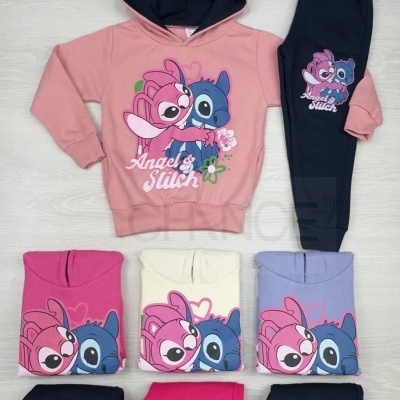 CONJUNTO ANGEL E STITCH CARDADO (4-14 ANOS)