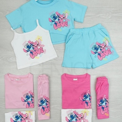 CONJUNTO 3 PEÇAS STITCH (4-14 ANOS)
