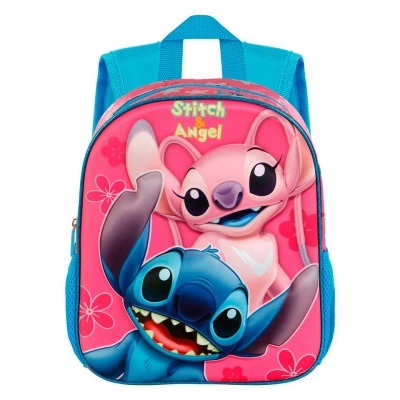 MOCHILA PRÉ-ESCOLAR 3D STITCH & ANGEL