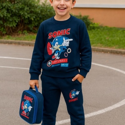 FATO DE TREINO SONIC "ROLL" CARDADO - 2 , 4 E 12 ANOS