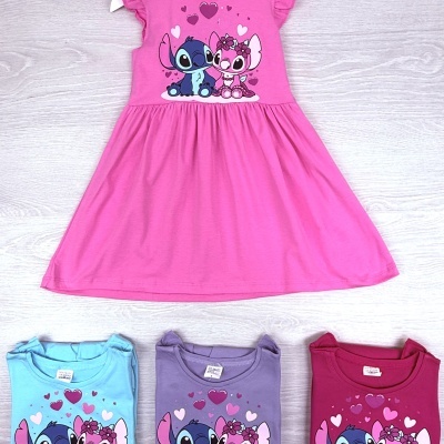 VESTIDO STITCH E ANGEL (4-12 ANOS)
