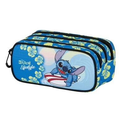 CONJUNTO ESCOLAR STITCH SURF 44 CM C/LANCHEIRA - ADAPTÁVEL A TROLLEY