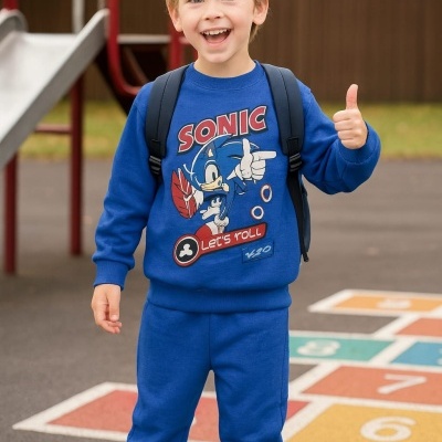 FATO DE TREINO SONIC "ROLL" CARDADO - 2 , 4 E 12 ANOS