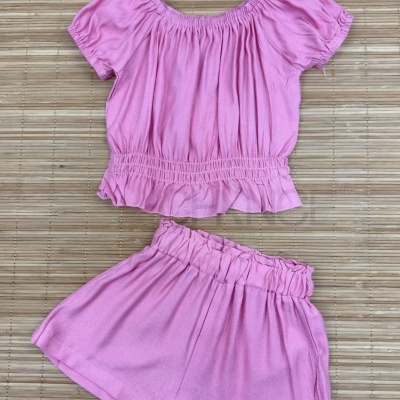 CONJUNTO TOP c/BRILHOS (4-12 ANOS)