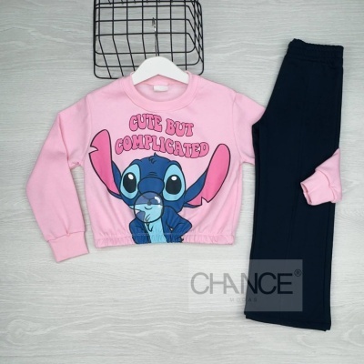 CONJUNTO STITCH CARDADO C/PANTALONA (4-14 ANOS)