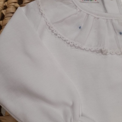 Body com gola redonda bordada