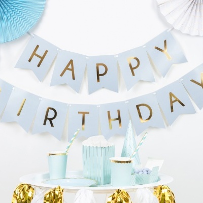 grinalda azul happy birthday