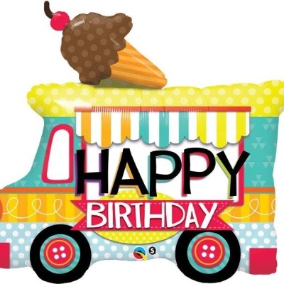 balão happy birthday carrinha gelados 91cm