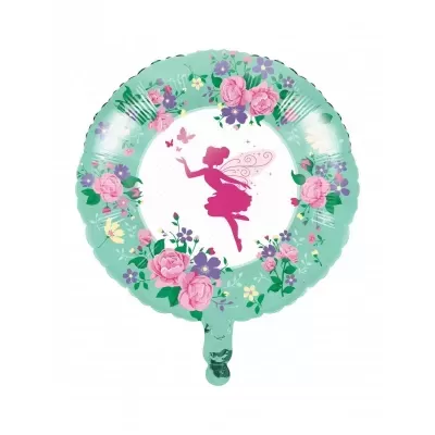 balão fada rosa flores