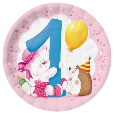 pratos 1º aniv rosa