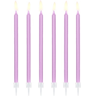 Velas finas lilás 12,5cm - conj. 12