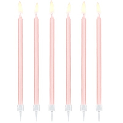 Velas finas rosa claro 12,5cm - conj. 12