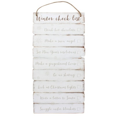 placa decorativa Winter Checklist
