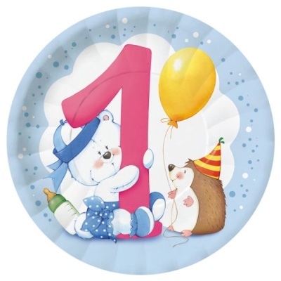 pratos 1º aniv azul