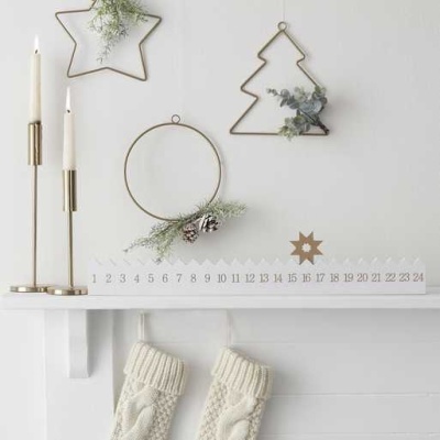 calendário advento branco estrela