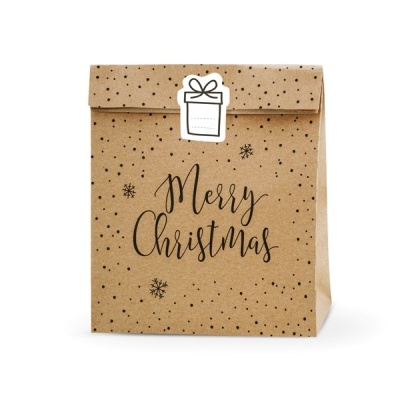 conj. 3 sacos kraft merry xmas
