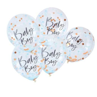 balões baby boy confettis azul