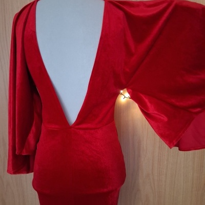 Vestido camurça vermelho
